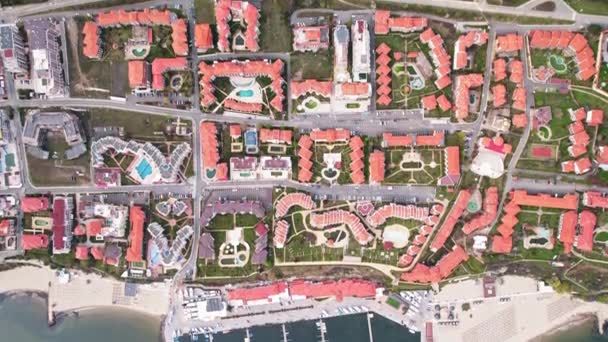 Resort Lusso Volare Verso Marina Reveal Sea Drone Aerial Mar — Video Stock