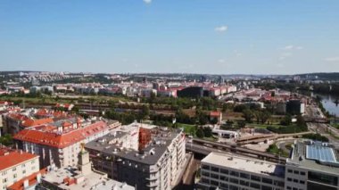 Prag Kilisesi Padua Full View Yükseliş Çatı Sütunları Tarihi Eserler Üst Aşağı Aerieal Drone Avrupa