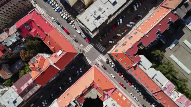 Praga Skrzyżowanie Kwadratowe Dzielnice Mieszkalne Historyczne Miasto Top Martwa Natura — Wideo stockowe