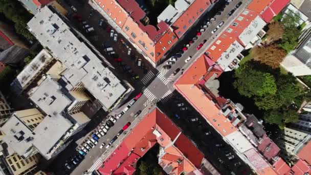 Praga Skrzyżowanie Kwadratowe Kwatery Mieszkalne Historyczne Miasto Top Martwa Natura — Wideo stockowe