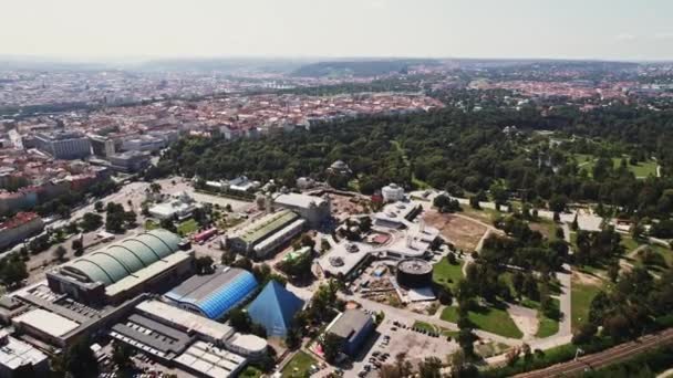 Parco Scientifico Praga Planetario Palazzetto Dello Sport Intrattenimento Treni Nel — Video Stock