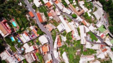 Positano Caddesi Yükselen Zamanlaması Gündüz Sıcak Yazı İtalya 'nın Durgun Hayatı Avrupa Görüntüleri