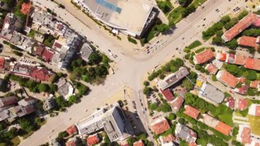 Trafik Kavşağı Orta Bölgesi Yavaş Yükseliyor Sofya 'da Bulgaristan' da Durgun İnsansız Hava Aracı Vuruldu
