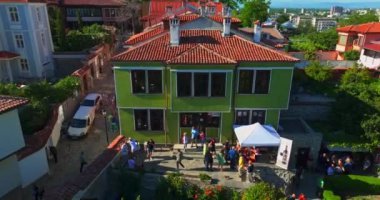 Kültür Mirası Plovdiv Bulgaristan 'ın Güneşli Yaz Günü Hava Aracı Uzaklaşıyor