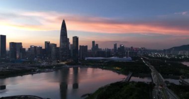 Shenzhen City, Çin 'de şehir manzarası