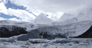 Beautiful view of the mountains and the lake in winter