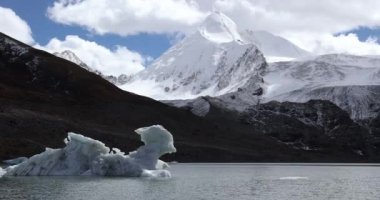 Beautiful view of the mountains and the lake in winter