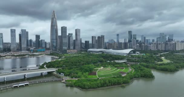 Picturesque View Modern Buildings Shenzhen City — Vídeo de stock
