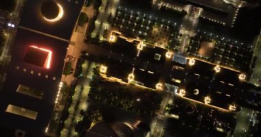 night view of chinese city with lights