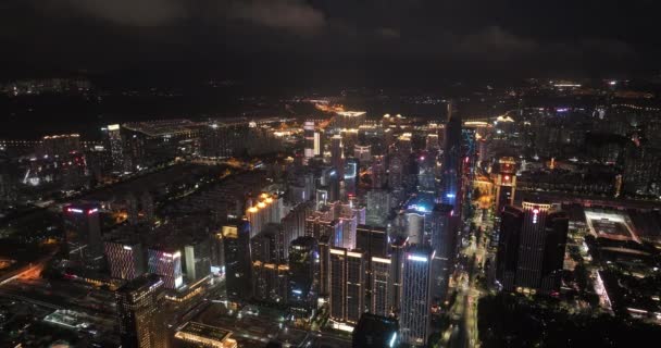Νύχτα Άποψη Της Κινεζικής Πόλης Φώτα — Αρχείο Βίντεο