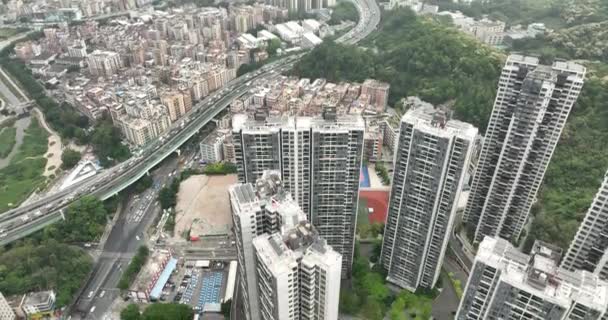 Вид Воздуха Город Шэньчжэнь Китай — стоковое видео