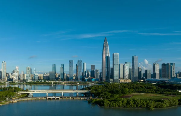 深セン Circa 2022 中国の深セン市の風景の空中ビュー — ストック写真