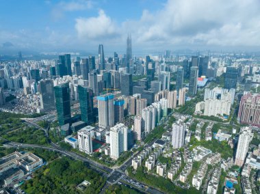 Shenzhen, Çin - 2022 Çemberi: Shenzhen şehrindeki manzara manzarası, Çin