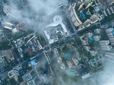 Shenzhen, Çin - 2022 Çemberi: Shenzhen şehrindeki manzara manzarası, Çin