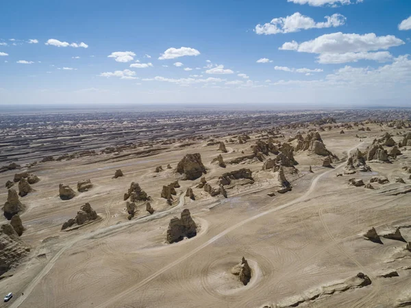 Aerial View Landscape Desert Blue Sky — Foto de Stock
