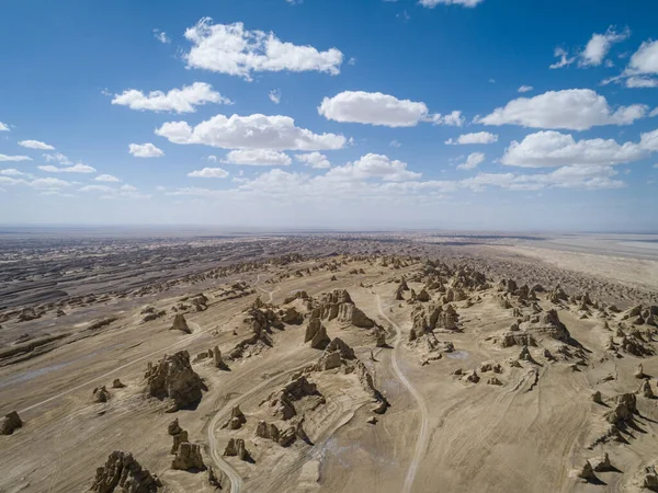 Aerial View Landscape Desert Blue Sky — Zdjęcie stockowe