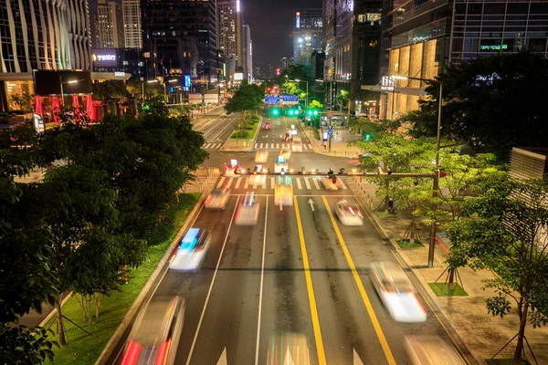Traffic City Road Downtown Shenzhen City China — Stockfoto