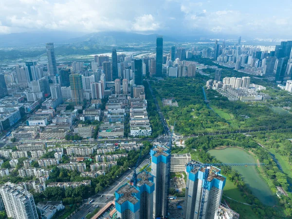 stock image Shenzhen ,China - Circa 2022: Aerial view of landsccape in Shenzhen city, China