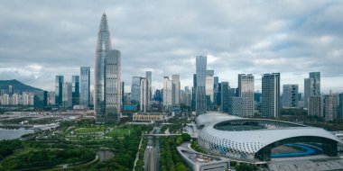 Shenzhen şehrinin havadan manzarası, Çin