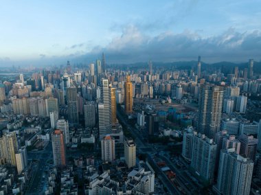 Shenzhen, Çin - 2022 Çemberi: Shenzhen şehrindeki hava manzarası, Çin