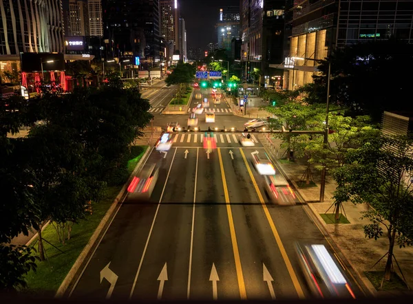 Traffic City Road Downtown Shenzhen City China — Fotografia de Stock