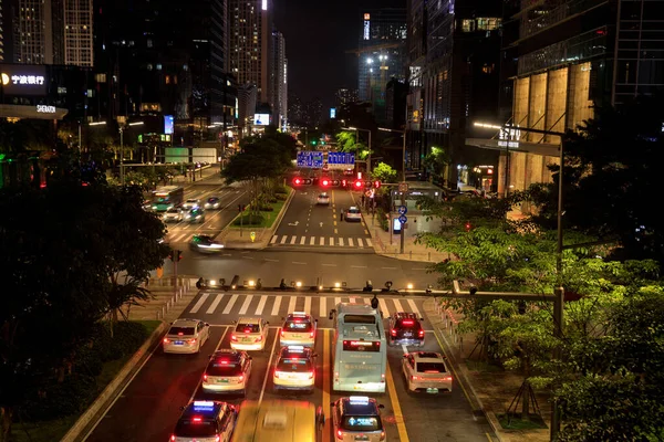 Traffic City Road Downtown Shenzhen City China — Stockfoto