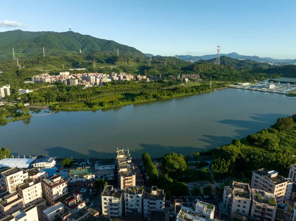 Vista Aérea Paisagem Urbana Vila Cidade Shenzhen China — Fotografia de Stock