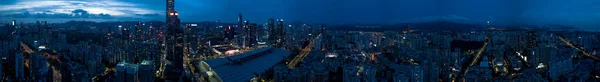 Veduta Panoramica Aerea Del Paesaggio Notturno Nella Città Shenzhen Cina — Foto Stock