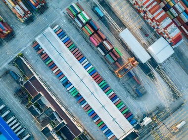Aerial view of Yantian international container terminal in Shenzhen city, China