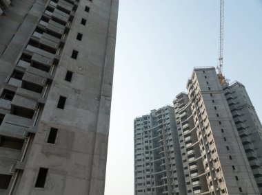 Çin 'deki çok katlı apartman inşaatının havadan görüntüsü