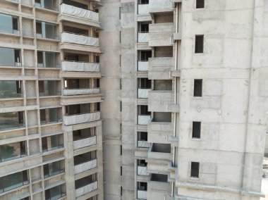 Çin 'deki çok katlı apartman inşaatının havadan görüntüsü