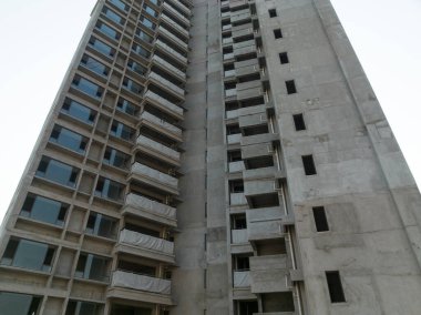 Çin 'deki çok katlı apartman inşaatının havadan görüntüsü