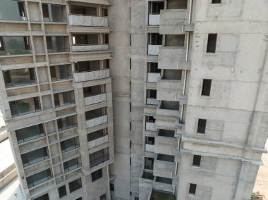 Çin 'deki çok katlı apartman inşaatının havadan görüntüsü