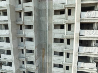 Çin 'deki çok katlı apartman inşaatının havadan görüntüsü