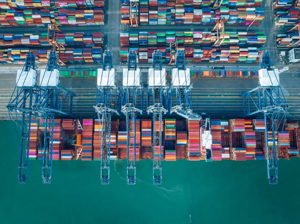 Shenzhen China 2022 Luftaufnahmen Des Internationalen Containerterminals Yantian Der Stadt — Stockfoto