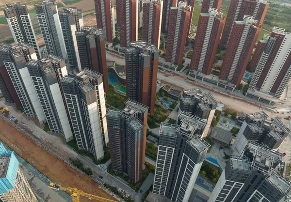 Letecký Pohled Vícestranné Bytové Výstavby Číně — Stock fotografie