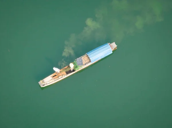 Shenzhen China Circa 2022 Filmagem Aérea Pesca Barcos Pesca Guangdong — Fotografia de Stock