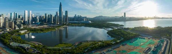 Flygfoto Över Landskapet Shenzhen Stad Kina — Stockfoto