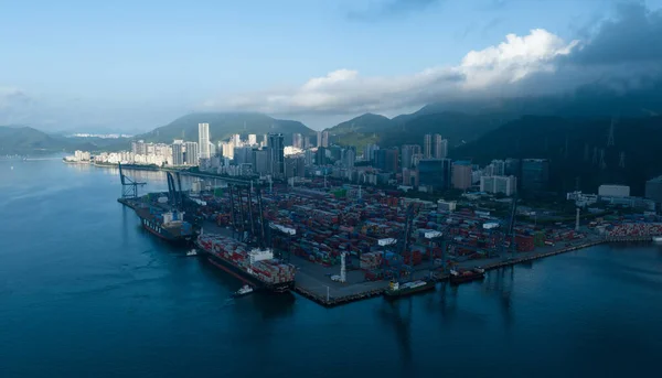 Shenzhen Çin 2022 Dolaylarında Çin Şenzen Kentindeki Yantian Limanındaki Konteynır — Stok fotoğraf