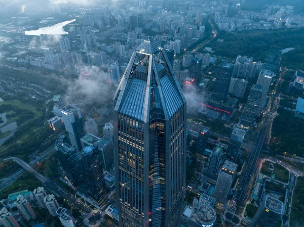 Shenzhen China Circa 2022 Aerial View Landsccape Shenzhen City China — Stock Photo, Image