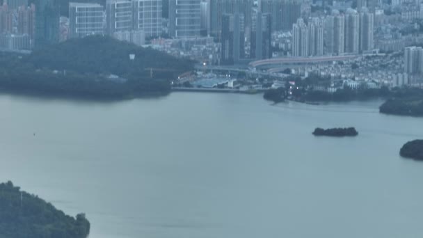 Вид Воздуха Город Шэньчжэнь Китай — стоковое видео