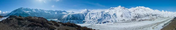 Πανόραμα Άποψη Του Παγετώνα Και Βουνά Χιόνι Στο Θιβέτ Κίνα — Φωτογραφία Αρχείου