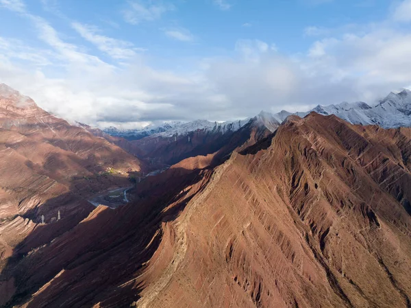 Letecký Pohled Krásnou Krajinu Danxia Landform Tibetu Čína — Stock fotografie