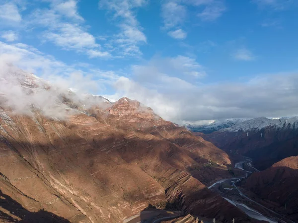 Letecký Pohled Krásnou Krajinu Danxia Landform Tibetu Čína — Stock fotografie