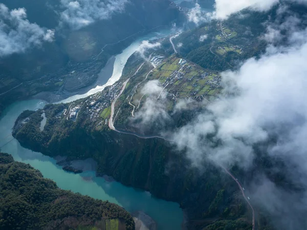 Veduta Aerea Del Paesaggio Campagna Nella Provincia Yunnan Cina — Foto Stock