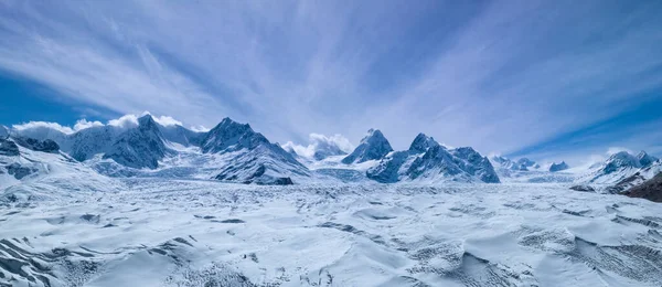 Vista Aérea Montanhas Geleiras Alta Altitude China — Fotografia de Stock