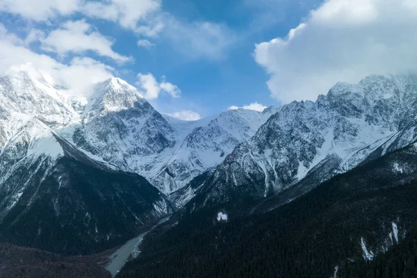 Widok Powietrza Piękne Góry Śniegu Dużej Wysokości Tybecie Chiny — Zdjęcie stockowe