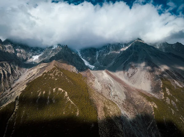 Aerial View Beautiful High Altitude Snow Mountains Tibet China — Stock Photo, Image