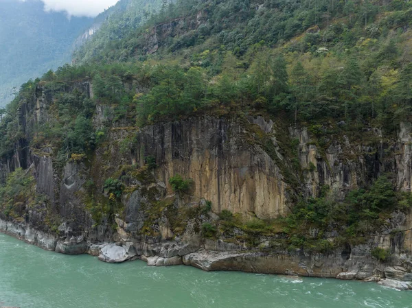 Letecký Pohled Krásnou Lesní Krajinu Tibetu Čína — Stock fotografie