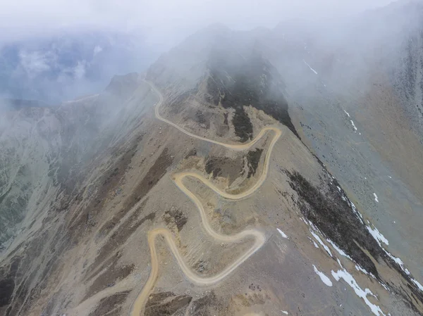 Kurvenreicher Pfad Auf Hohen Bergen Tibet China — Stockfoto